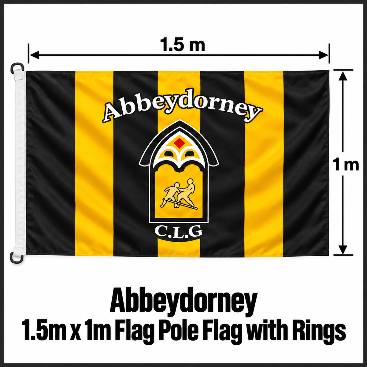 Abbeydorney 1.5m x 1m Flag Pole Flag with Rings