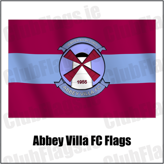 Abbey Villa FC Flags with the verified club crest and colours, Down Football - ClubFlags.ie