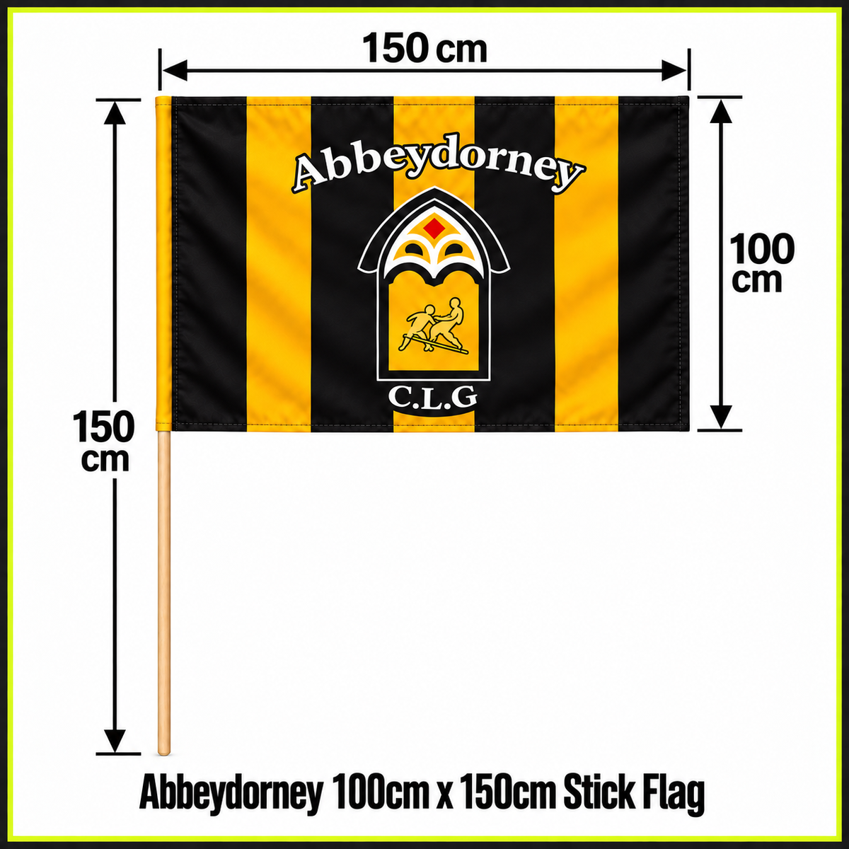 Abbeydorney 100cm x 150cm Stick Flag