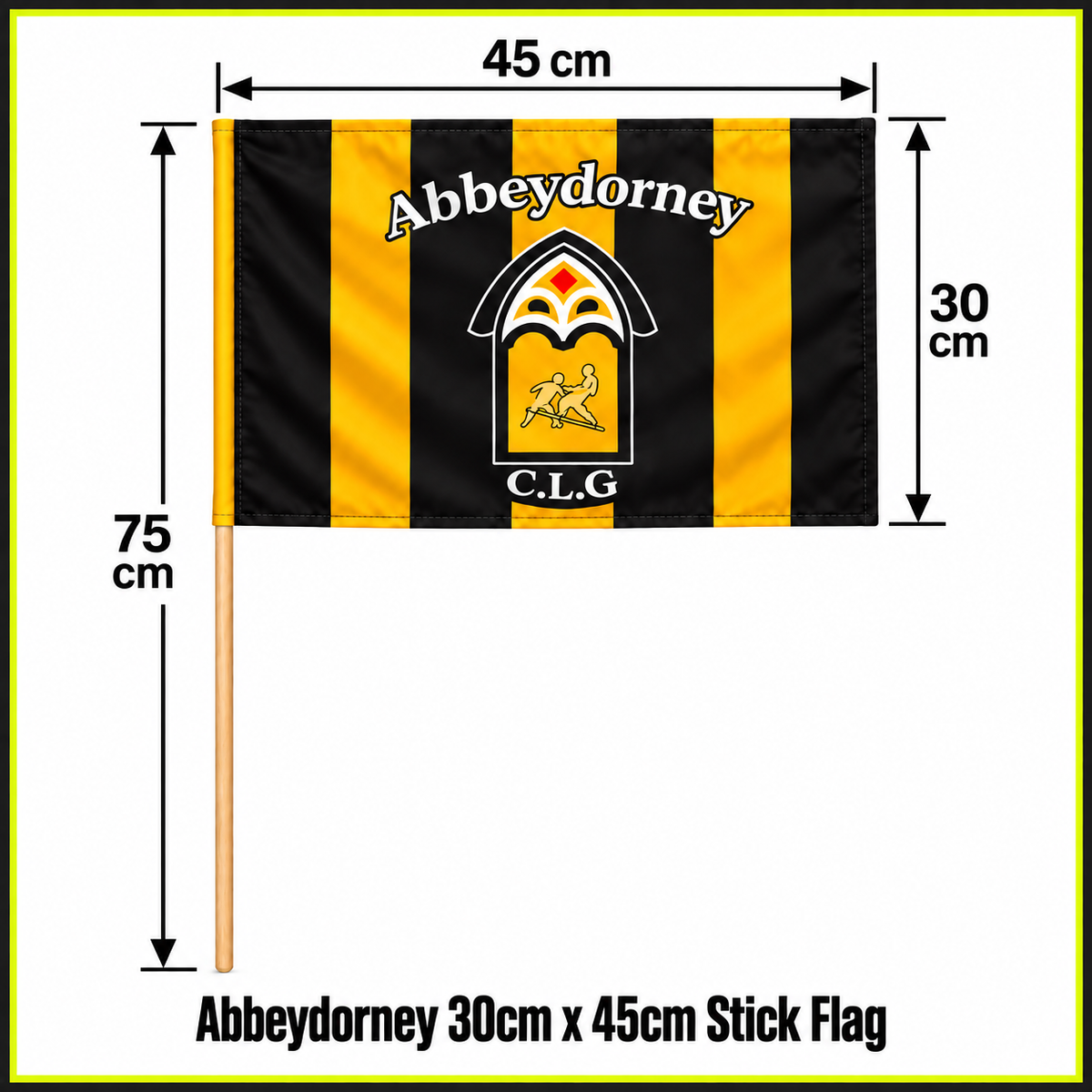 Abbeydorney 30cm x 45cm Stick Flag