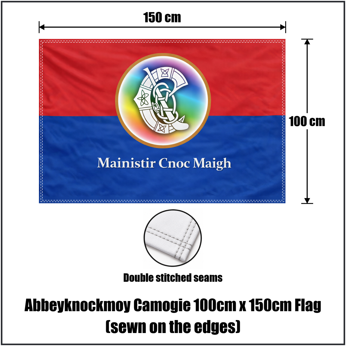 Abbeyknockmoy Camogie 100cm x 150cm Flag (sewn on the edges) - ClubFlags.ie