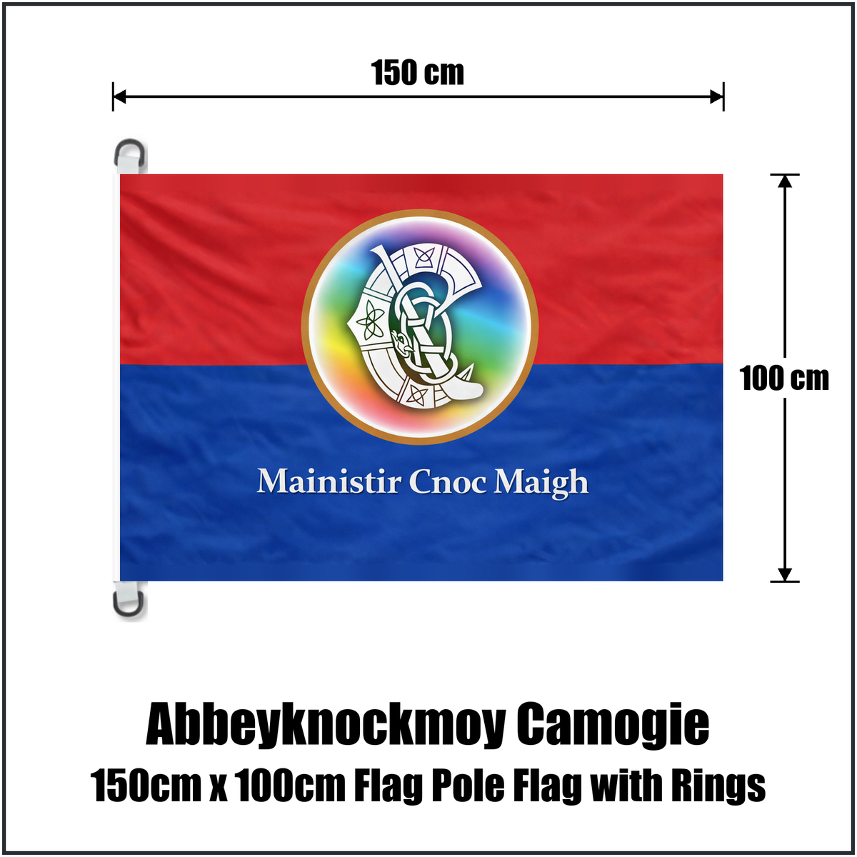 Abbeyknockmoy Camogie 150cm x 100cm Flag Pole Flag with Rings - ClubFlags.ie