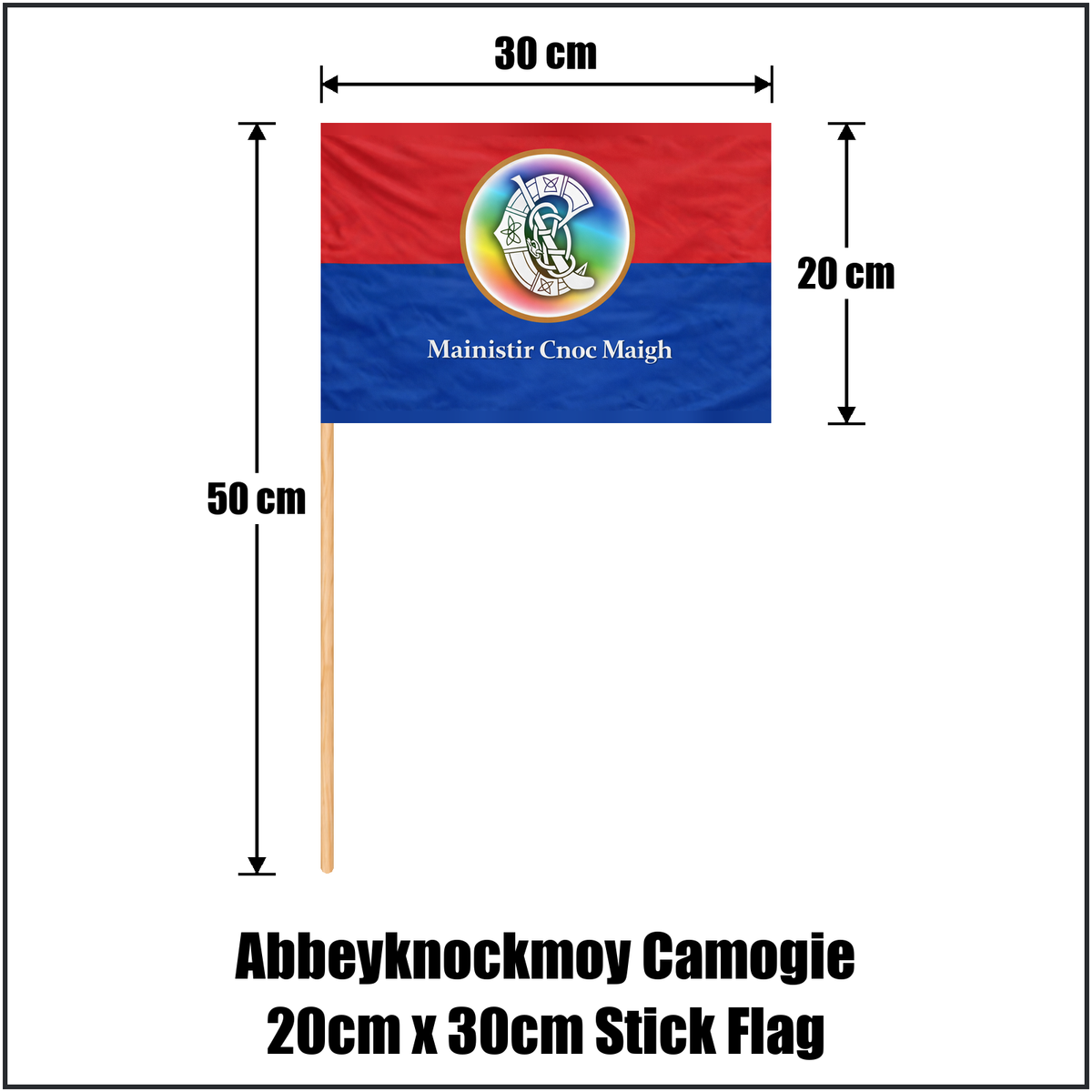 Abbeyknockmoy Camogie 20cm x 30cm Stick Flag - ClubFlags.ie