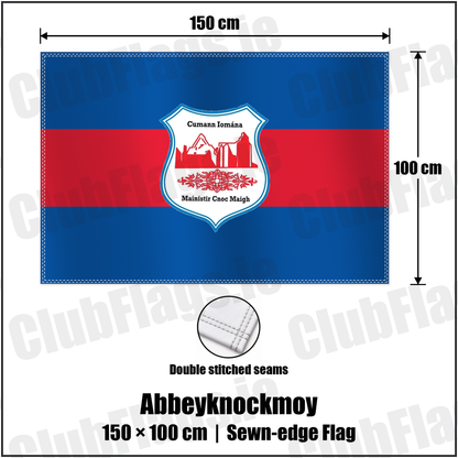 Abbeyknockmoy 100cm x 150cm Flag (sewn on the edges) with the club crest and colours, Galway GAA - ClubFlags.ie