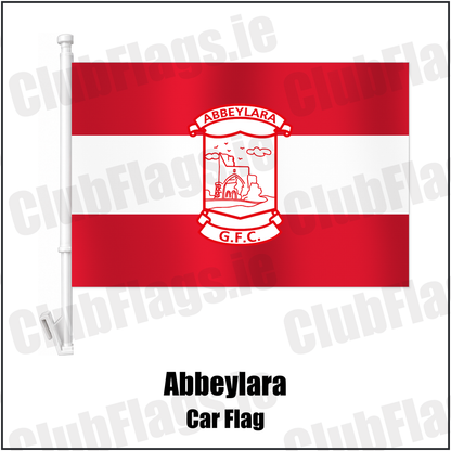 Abbeylara Car Flag with the club crest and colours, Longford GAA - ClubFlags.ie