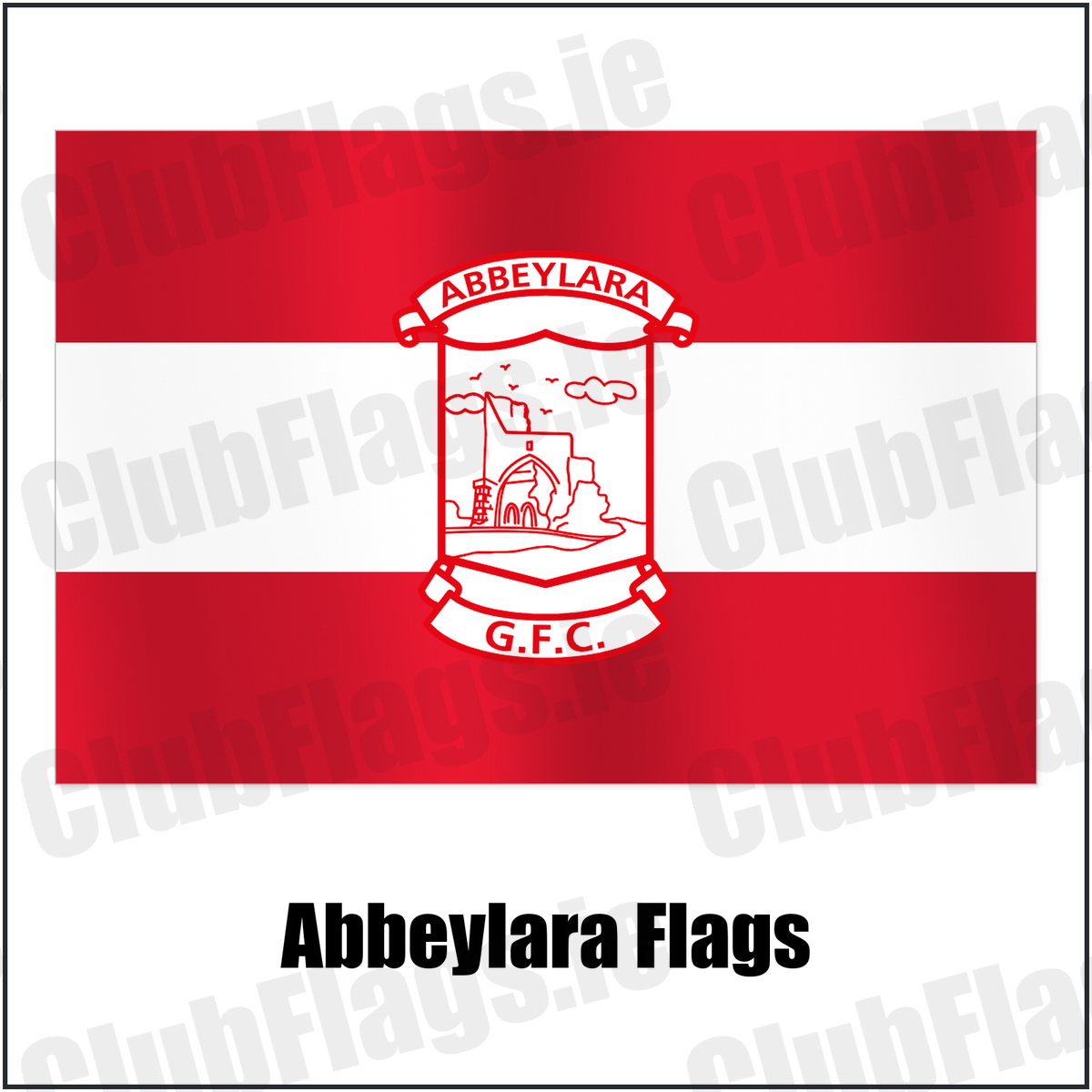 Abbeylara Flags with the club crest and colours, Longford GAA - ClubFlags.ie