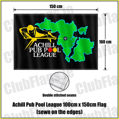 Achill Pub Pool League 100cm x 150cm Flag (sewn on the edges) - ClubFlags.ie