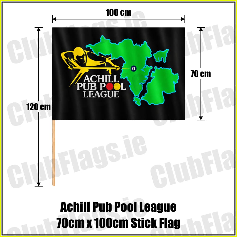 Achill Pub Pool League 70cm x 100cm Stick Flag - ClubFlags.ie