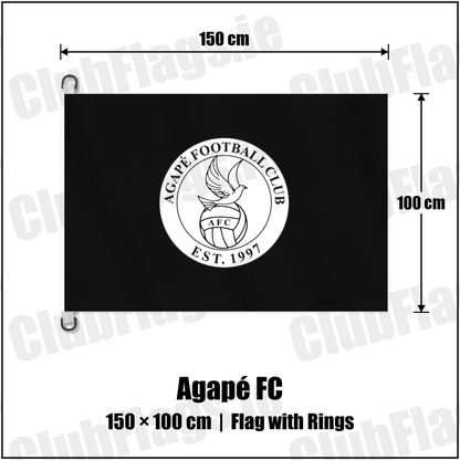 Agapé FC 150cm x 100cm Flag Pole Flag with Rings with the club crest and colours, Down Football - ClubFlags.ie