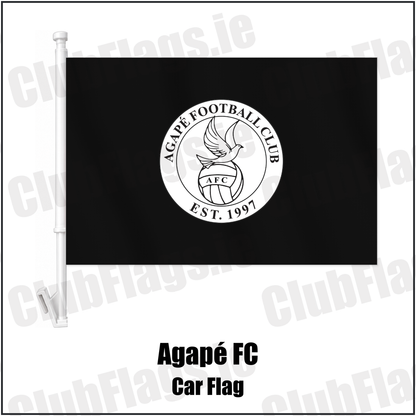 Agapé FC Car Flag with the club crest and colours, Down Football - ClubFlags.ie
