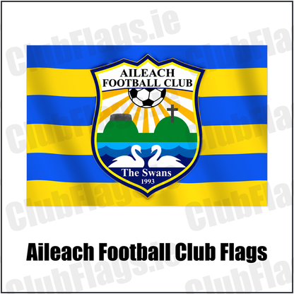 Aileach Football Club Flags with the club crest and colours, Donegal Football - ClubFlags.ie