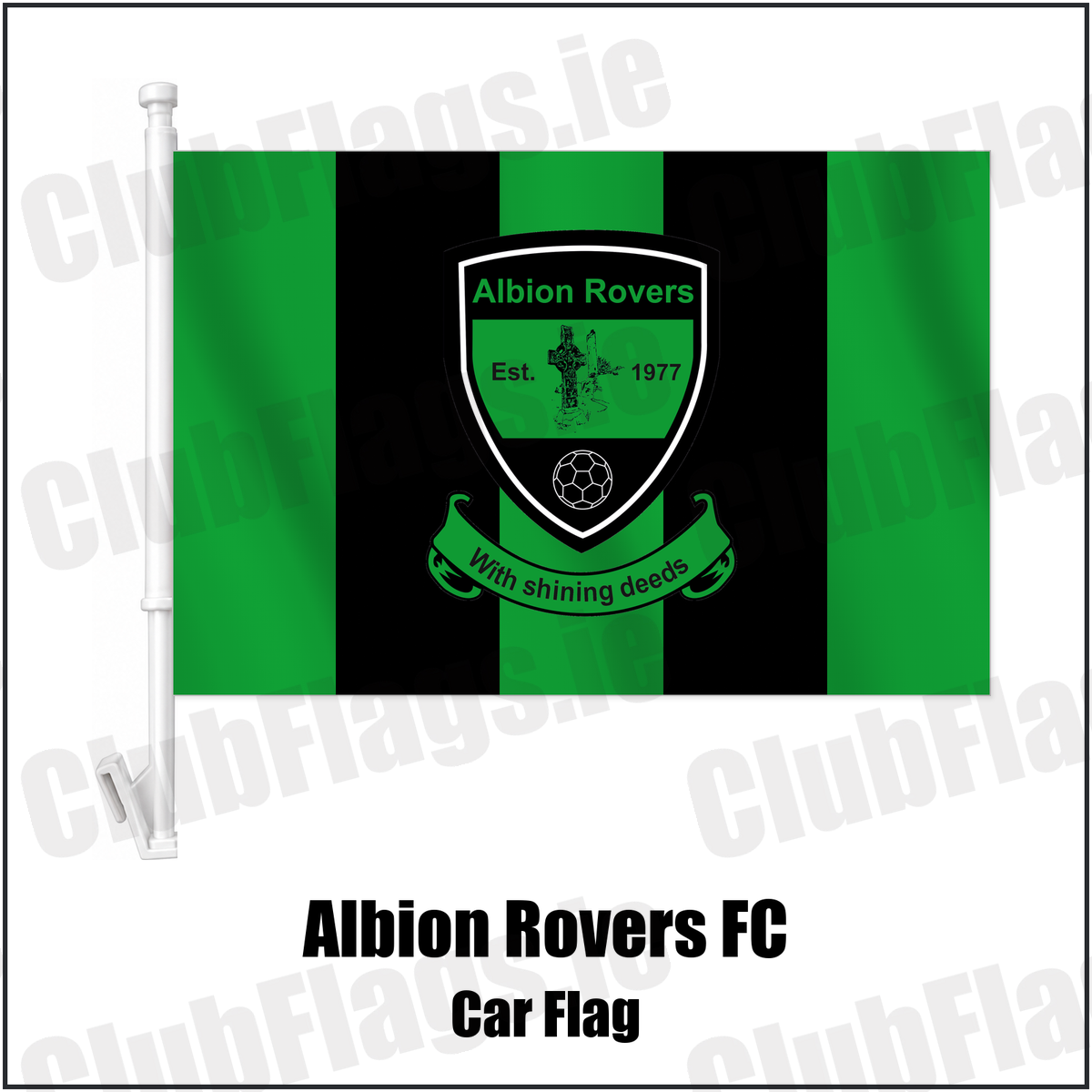 Albion Rovers FC Car Flag with the club crest and colours, Louth Football - ClubFlags.ie