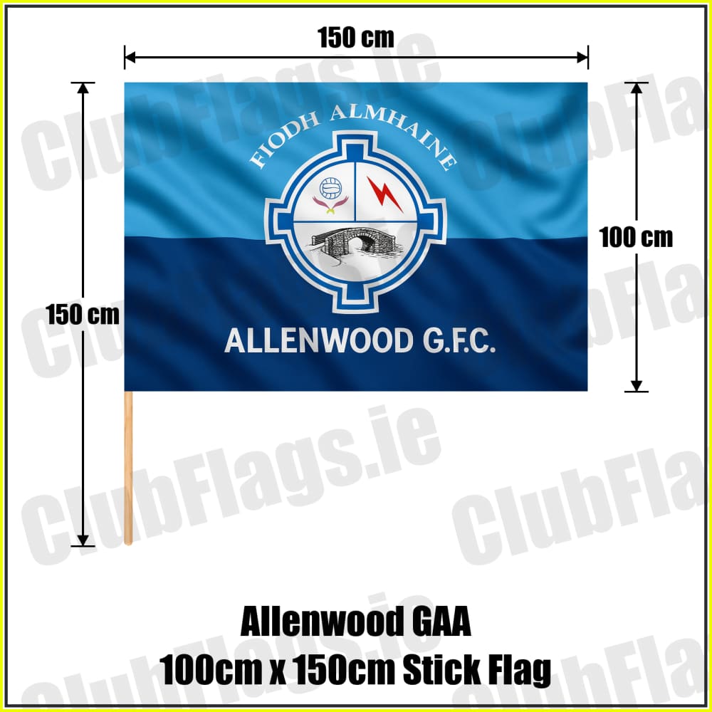Allenwood GAA 100cm x 150cm Stick Flag - ClubFlags.ie
