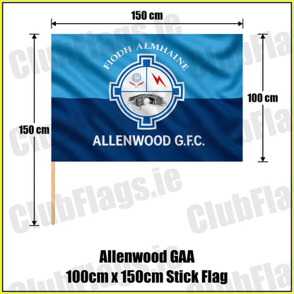 Allenwood GAA 100cm x 150cm Stick Flag - ClubFlags.ie
