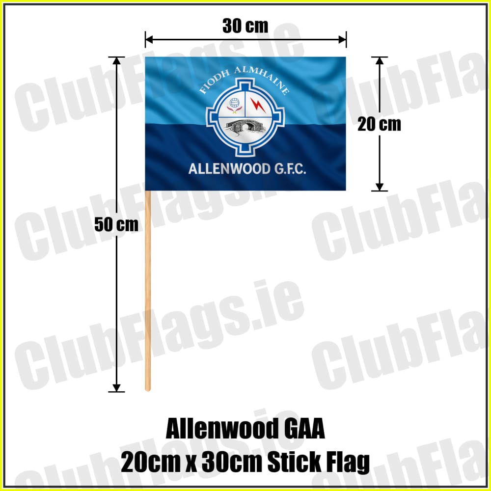 Allenwood GAA 20cm x 30cm Stick Flag - ClubFlags.ie