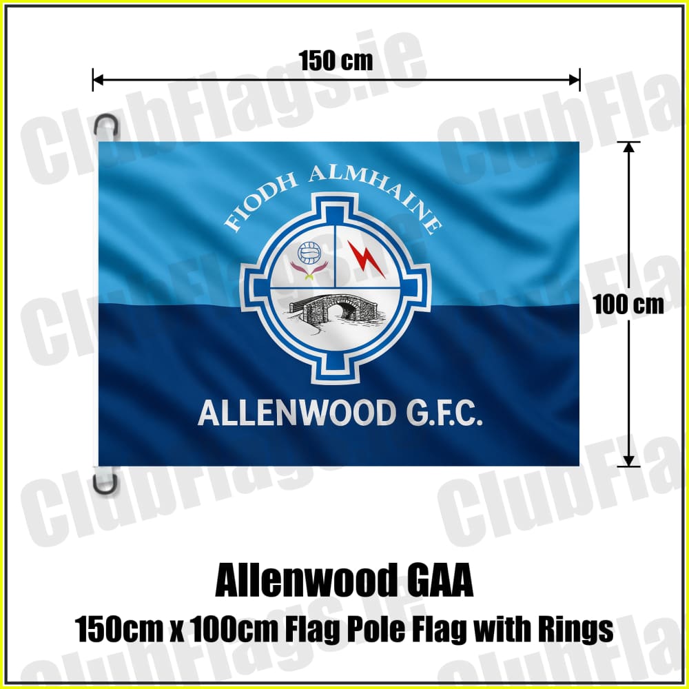 Allenwood GAA 150cm x 100cm Flag Pole Flag with Rings - ClubFlags.ie