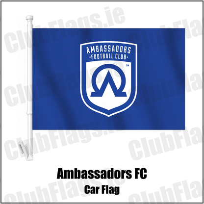 Ambassadors FC Car Flag with the club crest and colours, Armagh Football - ClubFlags.ie