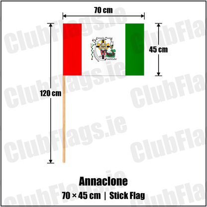 Annaclone 45cm x 70cm Stick Flag with the club crest and colours, Down GAA - ClubFlags.ie