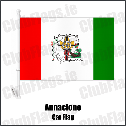 Annaclone Car Flag with the club crest and colours, Down GAA - ClubFlags.ie