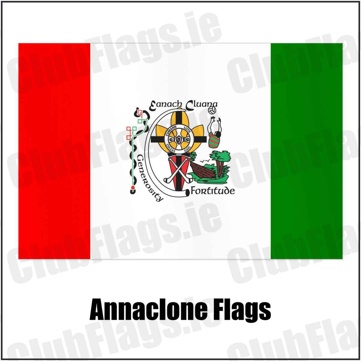 Annaclone Flags with the club crest and colours, Down GAA - ClubFlags.ie