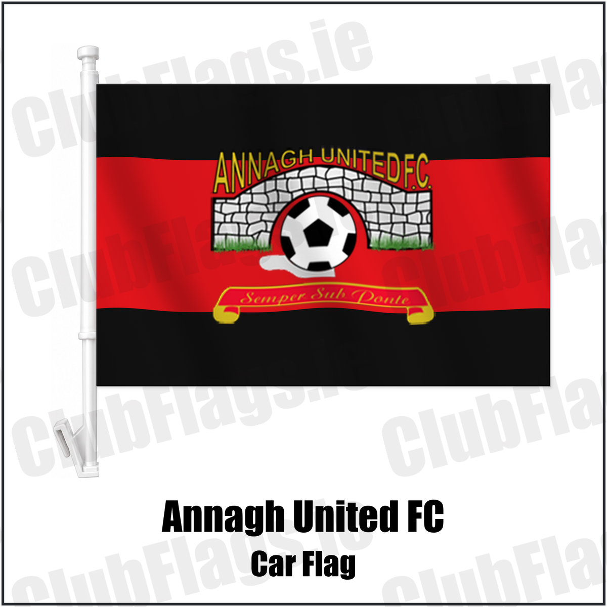 Annagh United FC Car Flag with the verified club crest and colours, Armagh Football - ClubFlags.ie