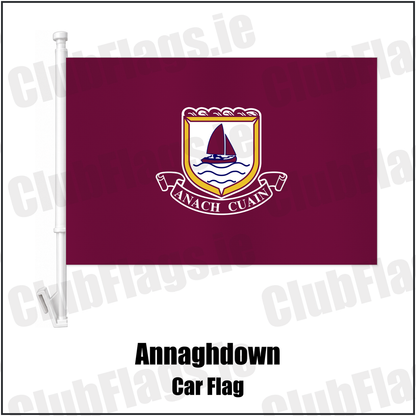 Annaghdown Car Flag with the club crest and colours, Galway GAA - ClubFlags.ie