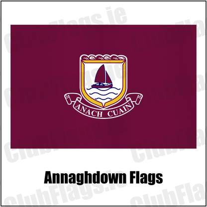 Annaghdown Flags with the club crest and colours, Galway GAA - ClubFlags.ie
