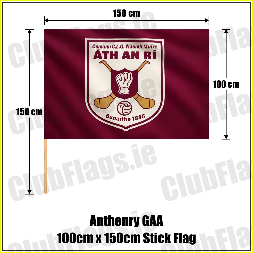 Anthenry GAA 100cm x 150cm Stick Flag - ClubFlags.ie