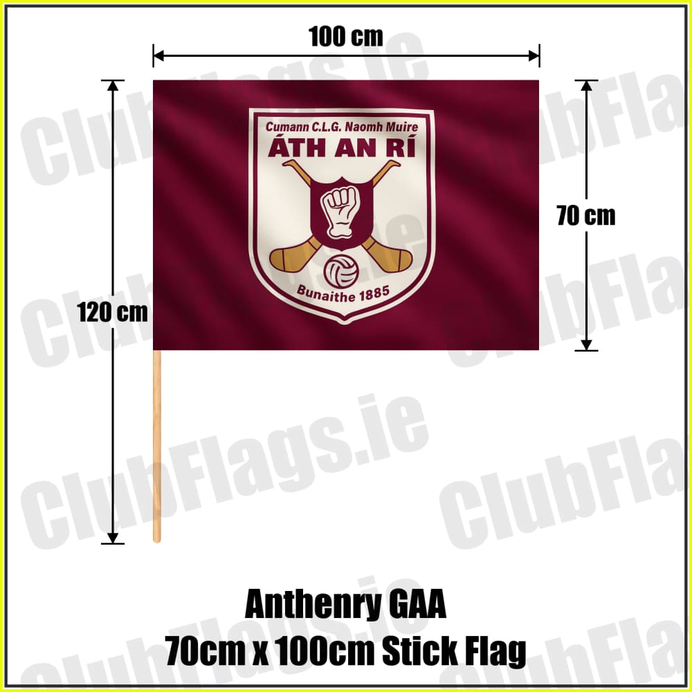 Anthenry GAA 70cm x 100cm Stick Flag - ClubFlags.ie