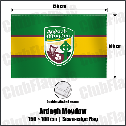 Ardagh Moydow 100cm x 150cm Flag (sewn on the edges) with the club crest and colours, Longford GAA - ClubFlags.ie