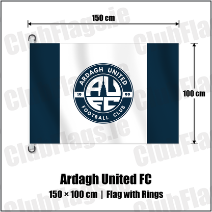 Ardagh United FC 150cm x 100cm Flag Pole Flag with Rings with the club crest and colours, Longford Football - ClubFlags.ie
