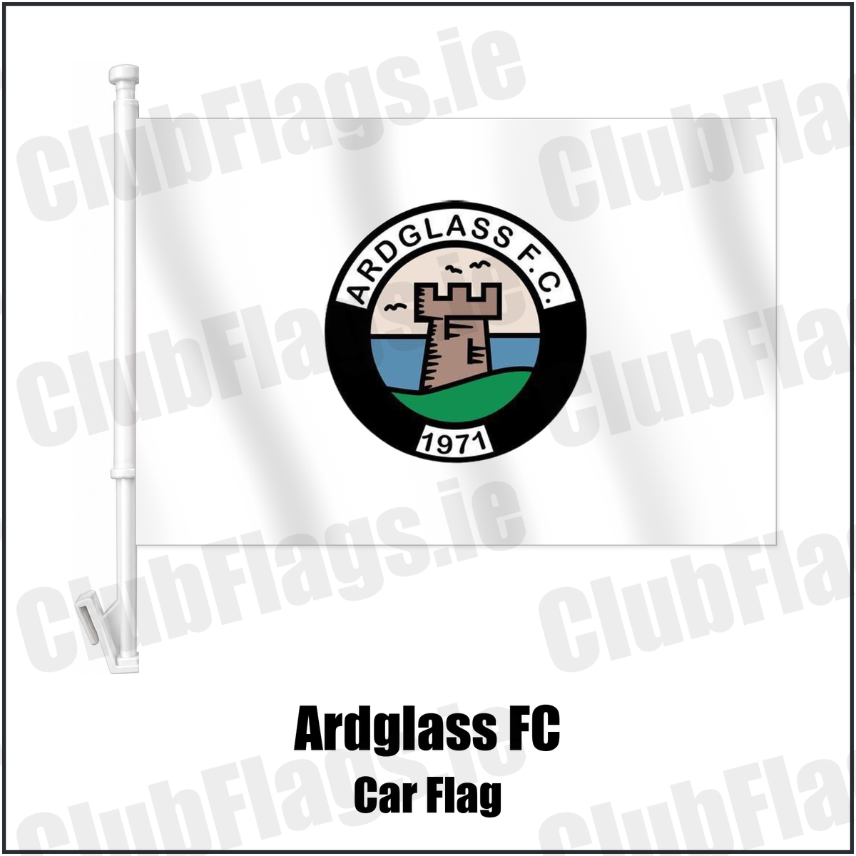 Ardglass FC Car Flag with the club crest and colours, Down Football - ClubFlags.ie