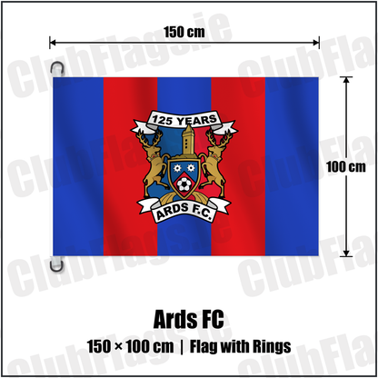 Ards FC 150cm x 100cm Flag Pole Flag with Rings with the verified club crest and colours, Down Football - ClubFlags.ie
