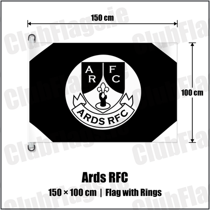 Ards RFC 150cm x 100cm Flag Pole Flag with Rings with the club crest and colours, Down Rugby - ClubFlags.ie