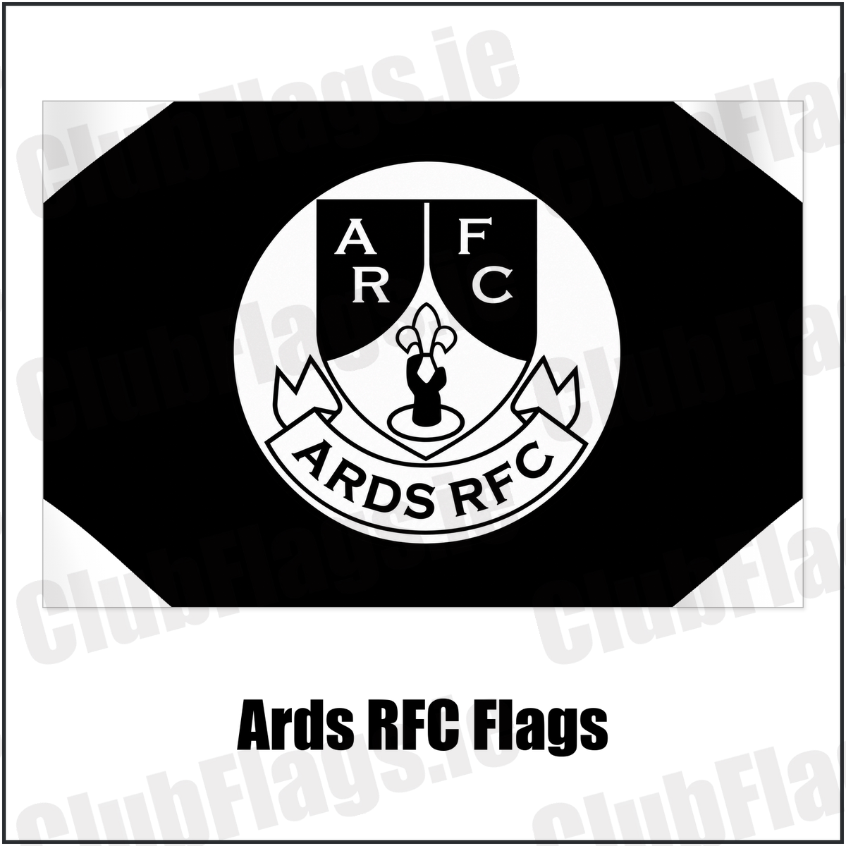 Ards RFC Flags with the club crest and colours, Down Rugby - ClubFlags.ie