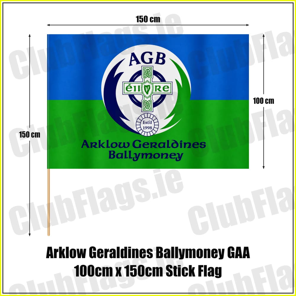Arklow Geraldines Ballymoney GAA 100cm x 150cm Stick Flag