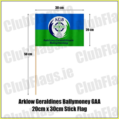 Arklow Geraldines Ballymoney GAA 20cm x 30cm Stick Flag