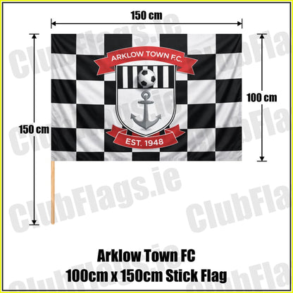 Arklow Town FC 100cm x 150cm Stick Flag - ClubFlags.ie