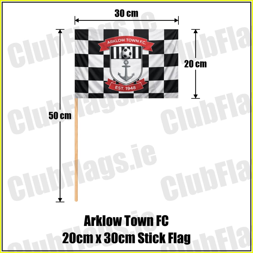 Arklow Town FC 20cm x 30cm Stick Flag - ClubFlags.ie