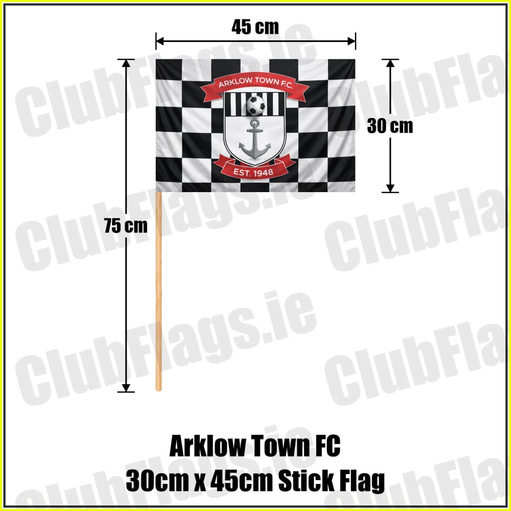 Arklow Town FC 30cm x 45cm Stick Flag - ClubFlags.ie