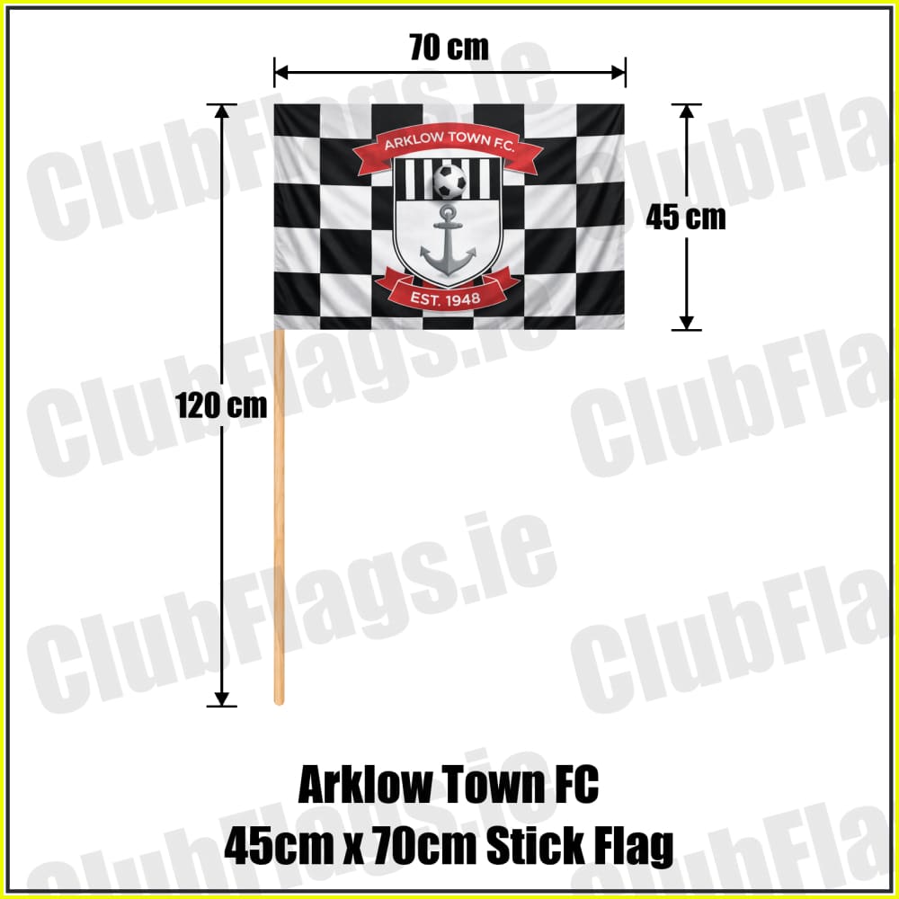 Arklow Town FC 45cm x 70cm Stick Flag - ClubFlags.ie