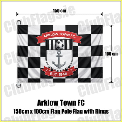 Arklow Town FC 150cm x 100cm Flag Pole Flag with Rings - ClubFlags.ie