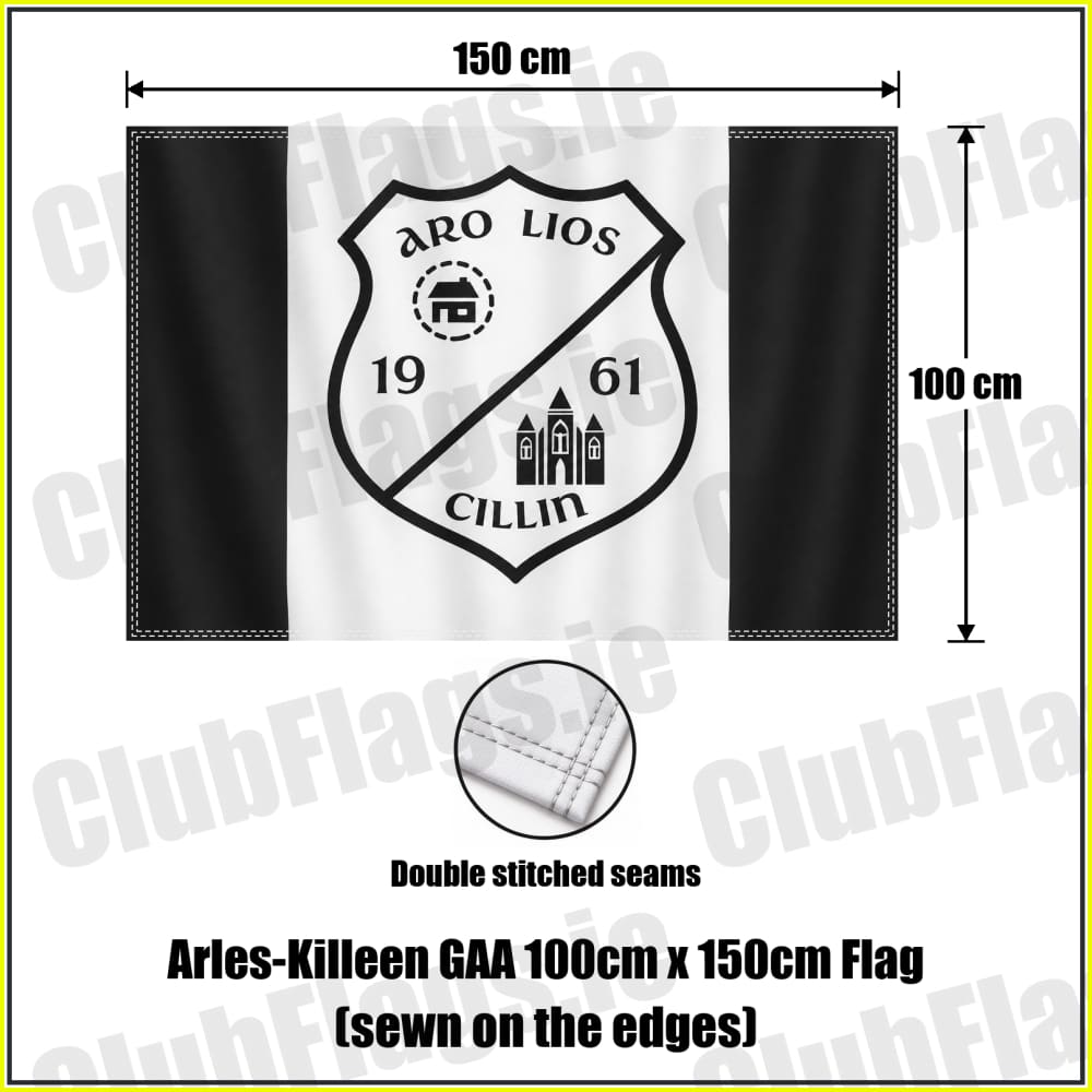 Arles-Killeen GAA 100cm x 150cm Flag (sewn on the edges) - ClubFlags.ie