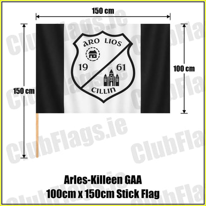 Arles-Killeen GAA 100cm x 150cm Stick Flag - ClubFlags.ie
