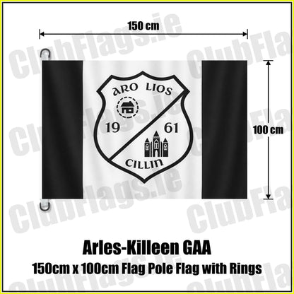 Arles-Killeen GAA 150cm x 100cm Flag Pole Flag with Rings - ClubFlags.ie