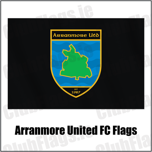 Arranmore United FC Flags with the club crest and colours, Donegal Football - ClubFlags.ie