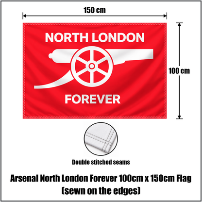 Arsenal North London Forever 100cm x 150cm Flag (sewn on the edges) - ClubFlags.ie