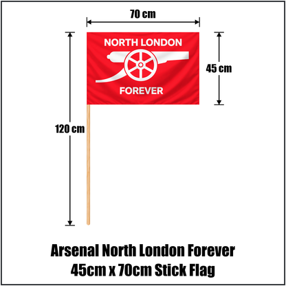 Arsenal North London Forever 45cm x 70cm Stick Flag - ClubFlags.ie