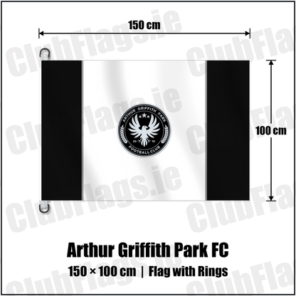 Arthur Griffith Park FC 150cm x 100cm Flag Pole Flag with Rings with the club crest and colours, Dublin Football - ClubFlags.ie
