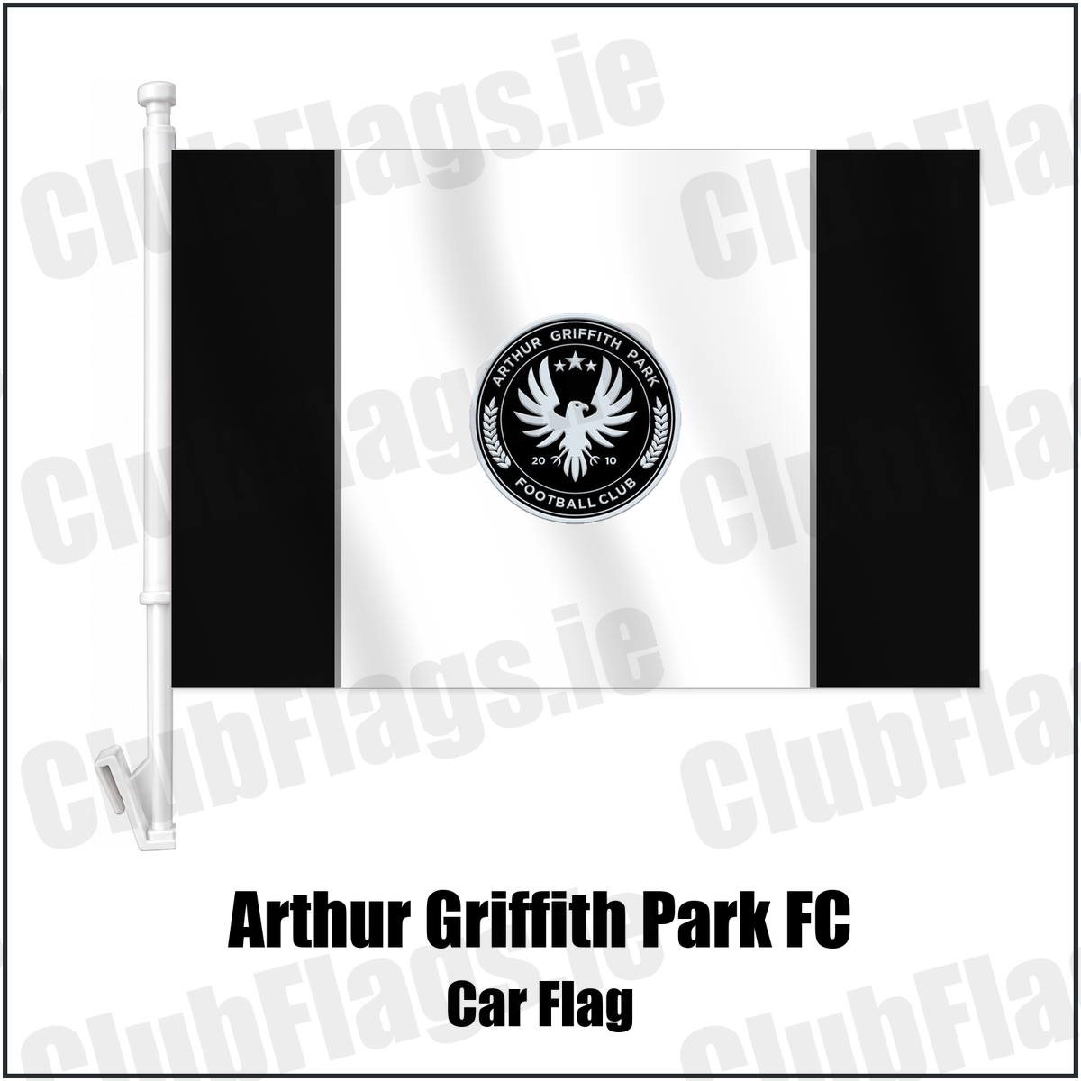 Arthur Griffith Park FC Car Flag with the club crest and colours, Dublin Football - ClubFlags.ie